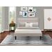 Winston Porter Upholstered Platform 2-Piece Bedroom Set Upholstered in White/Brown | 41.3 H x 65 W x 89 D in | Wayfair