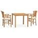 Red Barrel Studio® Square 2 - Person 33.46" Long Teak Outdoor Dining Set w/ Cushions Wood/Teak in Brown/White | 33.46 W x 33.46 D in | Wayfair