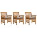 Winston Porter Patio Dining Chairs Outdoor Patio Chair w/ Cushions Solid Wood Acacia Wood in Brown | 35.43 H x 24.02 W x 25.2 D in | Wayfair