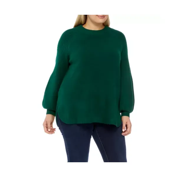 crown---ivy™-womens-plus-size-balloon-sleeve-solid-sweater,-green,-2x/