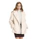 Women Faux Fur Teddy Coat Medium Length Women Beige Short Winter Coat Lapel Collar Women Sherpa Fluffy Furry Jacket Women Sheraling Long Sleeve Shaggy Oversized Coat Pocket Women Winter Outerwear -S