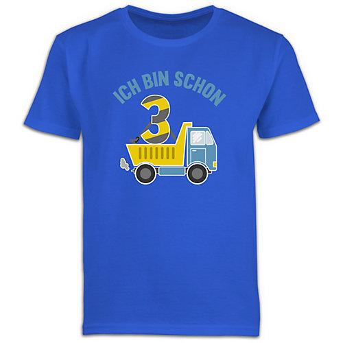 Kindergeburtstag Geburtstag Geschenk - Jungen Kinder T-Shirt - Ich bin schon 3 LKW - T-Shirts blau Jungen Kleinkinder