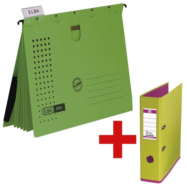 Elba Mehrfach-Hängehefter »vertic ULTIMATE« 10033301 inkl. Ordner »myColour« grün, 31.8x2 cm