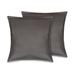 Delara GOTS Certified 100% Organic Cotton 2 Inch Flange Euro Sham Set of 2, 26"X26", Wheaton Brown