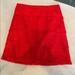 J. Crew Skirts | J Crew Red Lace Mini Skirt With Fringe, Size 0,$20 | Color: Red | Size: 0