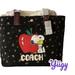 Coach Bags | Coach 6172 Peanuts Snoopy Apple Black Tote Bag Handbag Bb22 | Color: Black | Size: Os