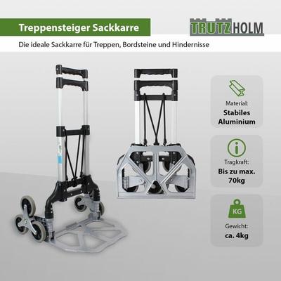 Alu Treppensteiger Sackkarre 70 kg klappbar extra hoch 109 cm