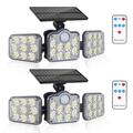 Aptoco 30 Watt 138 LED Solar Outdoor Lights Waterproof Security Lights Motion Sensor for Patio in Black | 10 H x 5.7 W x 3.1 D in | Wayfair