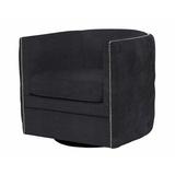 Barrel Chair - Bernhardt Palazzo 31.5" Wide Tufted Swivel Barrel Chair Wood/Polyester/Fabric in Black | 29.5 H x 31.5 W x 33 D in | Wayfair