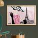 East Urban Home Ambesonne Teen Room Wall Art w/ Frame, Woman w/ Hat Smoking In Front Of Eiffel Tower In Shabby Pink Design | Wayfair