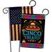 Breeze Decor Picado Cinco De Mayo 2-Sided Polyester 19 H x 13 W Garden Flag in Black/Red | 18.5 H x 13 W in | Wayfair