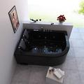 Simba USA Inc 71" x 47" Corner Whirlpool Acrylic Bathtub w/ Faucet Heater Acrylic in Black | 25.6 H x 70.8 W in | Wayfair SMBA1103