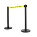 VIP Crowd Control 36" Retractable Belt Queue Safety Stanchion Barrier (2 Post w/78" Caution Belt) in Black | 36 H x 78 W x 12 D in | Wayfair 1005C