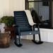 Beachcrest Home™ Midwest Outdoor Rocking Plastic Chair in Gray/Blue/Black | 41 H x 33 W x 27 D in | Wayfair E9860184AEB640DBB53E35CA206AB366