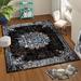 Black/Blue 24 x 0.3 in Area Rug - World Menagerie Schreffler Oriental Indoor/Outdoor Area Rug Polypropylene | 24 W x 0.3 D in | Wayfair