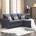 Gray/Blue Sectional - Andover Mills™ Campbelltown 78.5" Wide Reversible Sofa & Chaise w/ Ottoman Polyester/Upholstery | Wayfair