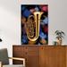 Wrought Studio™ Shiny Trumpet Illustration Gallery Wrapped Canvas - Entertainment Music Illustration Decor, Gold & Home Decor Canvas | Wayfair