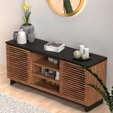 Trent Austin Design® Liddel 63" Fully Assembled TV Stand, Fits TVs up to 65" Wood in Black/Brown | 28.25 H in | Wayfair