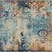 Blue 72 x 0.5 in Area Rug - Bungalow Rose Dimonetta Abstract Multicolor Area Rug, Polypropylene | 72 W x 0.5 D in | Wayfair