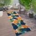 Blue/Green 24 x 0.23 in Area Rug - Beachcrest Home™ Hernandez Floral Indoor & Outdoor Area Rug Polypropylene | 24 W x 0.23 D in | Wayfair