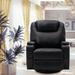 Red Barrel Studio® Massage Recliner Chair 360° Swivel Heated Ergonomic Reclining Chair Faux Leather in Black | 40.9 H x 32.5 W x 34.6 D in | Wayfair