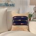 Beachcrest Home™ Aksel Oar Outdoor Square Pillow Cover & Insert Polyester/Polyfill blend in Blue/Navy | 16 H x 16 W x 6 D in | Wayfair