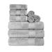 Hashtag Home Agridaki Turkish Cotton 9 Piece Solid Ultra-Plush Heavyweight Towel Set Terry Cloth/Turkish Cotton in Gray | 28 W in | Wayfair