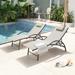 Pellebant 2PCS Aluminum Adjustable Patio Chaise Lounge with Headrest - N/A