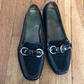 Coach Shoes | Coach Sharin Suede Buckle Rubber Sole Loafers 8 | Color: Black/Gold | Size: 8