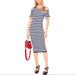 Michael Kors Dresses | Michael Kors Striped Off-The-Shoulder Dress | Color: Blue/White | Size: Xs