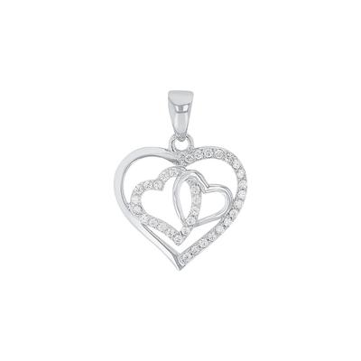 amor - Motivanhänger für Damen, 925 Sterling Silber, Zirkonia synth. | Herz Charms & Kettenanhänger 1 ct