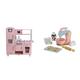 KidKraft 53179 - Rosa Retroküche & 63371 Backspielset Spielzeug-Set zum Kochen und Backen, Pastellfarben