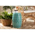 Baxton Studio Lavinia Modern and Contemporary Teal Finished Metal Outdoor Side Table - Wholesale Interiors H01-97939E-Teal-Metal-Side-Table