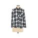 Gap Long Sleeve Button Down Shirt: Blue Plaid Tops - Women's Size Medium