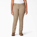 Dickies Women's Plus Perfect Shape Straight Fit Jeans - Stonewashed Bronze Sand Size 22W (FDW146)
