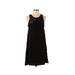 Ann Taylor LOFT Casual Dress - A-Line Crew Neck Sleeveless: Black Solid Dresses - Women's Size X-Small