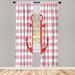 East Urban Home Microfiber Floral Semi-Sheer Rod Pocket Curtain Panels Microfiber in Red | 95 H in | Wayfair 36B4929DE07F413F8D1C8BDCF3156733