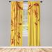 East Urban Home Microfiber Floral Semi-Sheer Rod Pocket Curtain Panels Microfiber in Yellow | 95 H in | Wayfair 6D4646C9DDC54D96A6FC220C642FAF2C