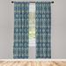 East Urban Home Microfiber Floral Semi-Sheer Rod Pocket Curtain Panels Microfiber in Blue/Green/White | 63 H in | Wayfair