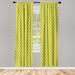 East Urban Home Microfiber Floral Semi-Sheer Rod Pocket Curtain Panels Microfiber in Green/Blue | 95 H in | Wayfair