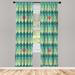 East Urban Home Microfiber Floral Semi-Sheer Rod Pocket Curtain Panels Microfiber in Blue/Green/White | 63 H in | Wayfair