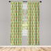 East Urban Home Microfiber Floral Semi-Sheer Rod Pocket Curtain Panels Microfiber in Blue/Green/White | 95 H in | Wayfair