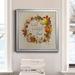 The Holiday Aisle® Pumpkin in Fall Wreath - Picture Frame Painting on Canvas Canvas, in Black/Blue/Green | 22.5 H x 22.5 W x 1.5 D in | Wayfair