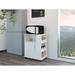 Wade Logan® Microwave Cabinet Kitchen Cart w/ 3 Side Shelves & Interior Shelf Wood in White | 23.62 W x 15.78 D in | Wayfair