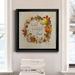 The Holiday Aisle® Pumpkin in Fall Wreath - Picture Frame Painting on Canvas Canvas, in Black/Blue/Green | 34.5 H x 34.5 W x 1.5 D in | Wayfair