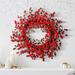 The Holiday Aisle® 24" Weather Resistant Berry & Privet Leaf Wreath in Red | 5 H x 24 W x 24 D in | Wayfair 5F4FA1D382814489B846632A5AD7183D