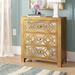 Willa Arlo™ Interiors Warleigh 3 - Drawer Mirrored Accent Chest Wood/Mirrored in Yellow | 28 H x 26 W x 12 D in | Wayfair