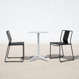 AllModern Avers Round 2 - Person 23.75" Long Outdoor Dining Set Metal in White/Black | 23.75 W x 23.75 D in | Wayfair