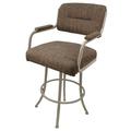 Red Barrel Studio® Swivel Counter Bar Stool 26" - M-110 - Checkered - Beige Upholstered/ in Black/Brown/Yellow | 22.5 W x 22.5 D in | Wayfair