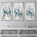 Wade Logan® Staccato Blue I by Katrina Craven - 3 Piece Picture Frame Painting Plastic/Acrylic in Blue/Gray/Green | 33.5 H x 52.5 W x 1 D in | Wayfair